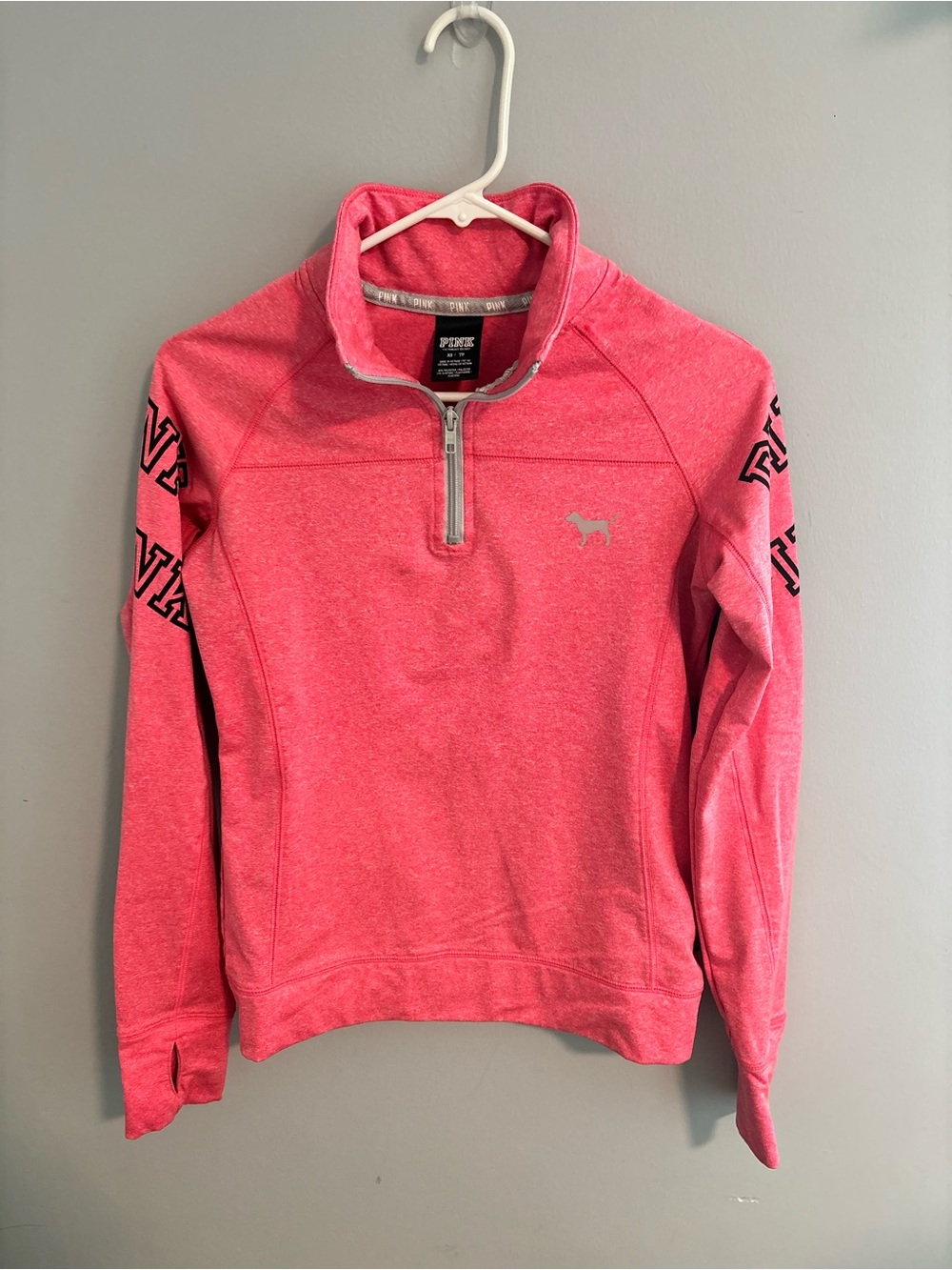 Y2K PINK Victoria's Secret Hot Pink Quarter-Zip Pullover
